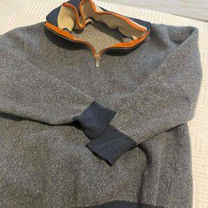 Twin D.d.M. Brand Size 52 Men Sweater Wool/Cashmere Blend, Quarter Zip